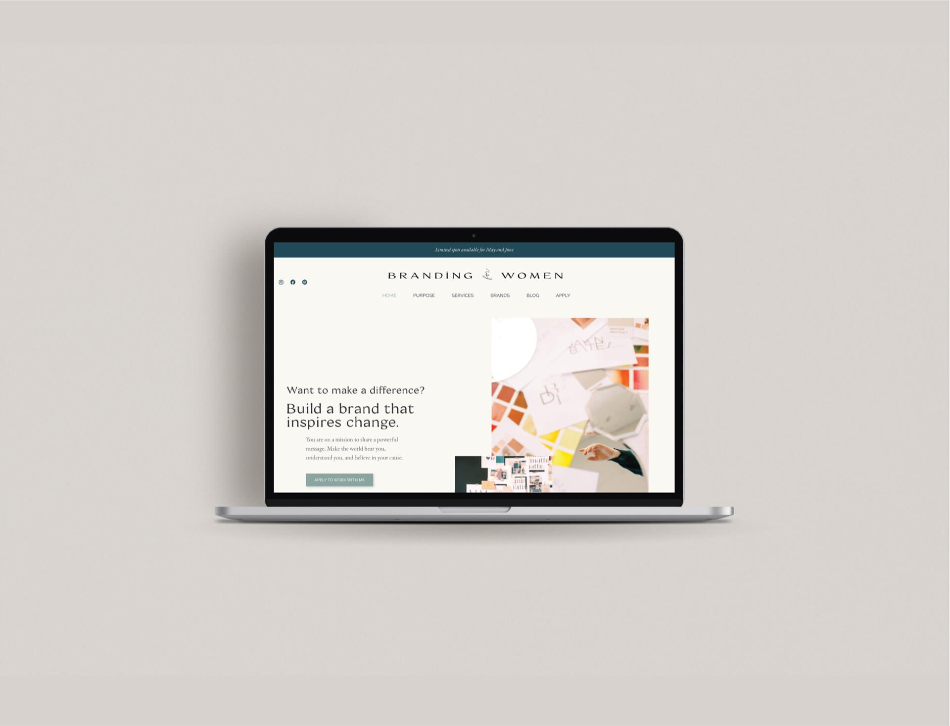 laptop-showcases-thehomepage-design-website-for-branding-for-women
